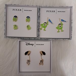 Disney Pixar x BaubleBar Monsters Inc Lady & The Tramp Stud Earrings Set